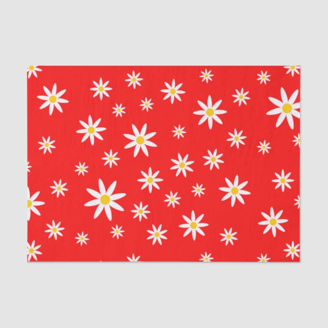 Seda Papel de Tecido Vermelho Daisy (Frente )