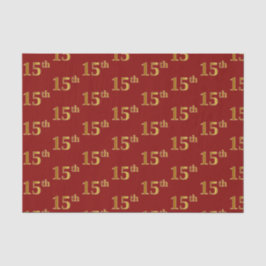 Seda Papel de Tecido Vermelho, Faux Dourado 15 (Quinze)