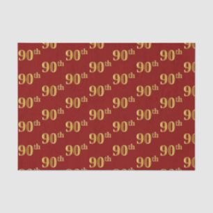 Seda Papel de Tecido Vermelho, Faux Dourado 90 (90)
