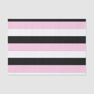 Seda Papel de tecidos Black, Pink e White Strips
