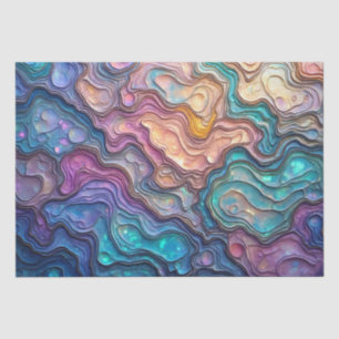 Seda Papel de tecidos coloridos das espirais de Abalone