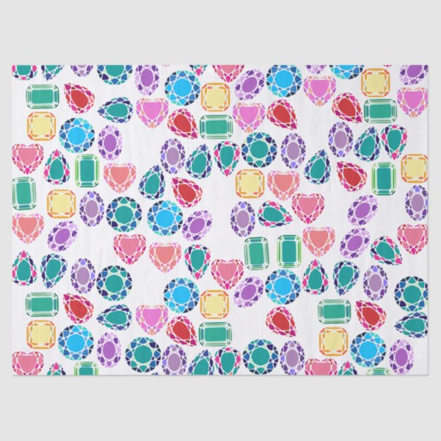 Seda Papel de Tecidos Coloridos Gemstones (Frente )