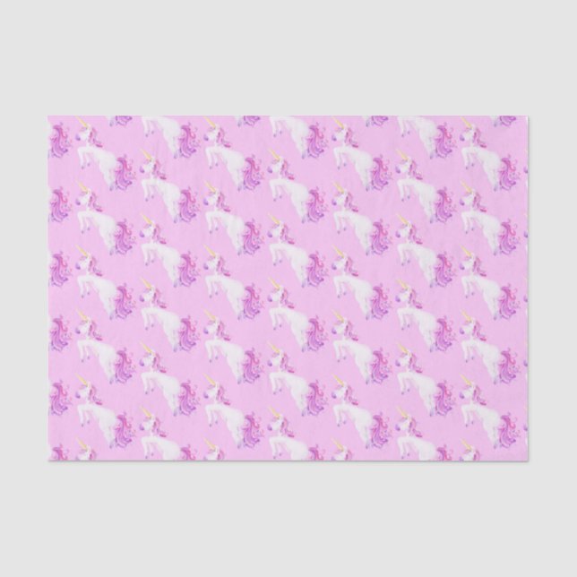 Seda Papel de tecidos cor-de-rosa de cavalo unicórnio (Frente )