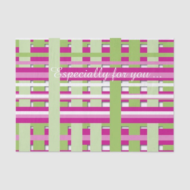 Seda Papel de tecidos cor-de-rosa e verde (Frente )