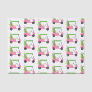 Seda Papel de tecidos cor-de-rosa e verde do carrinho d