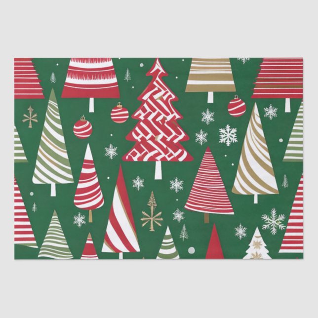 Seda papel de tecidos da árvore de natal (Frente )