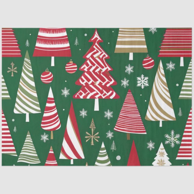 Seda papel de tecidos da árvore de natal (Frente )