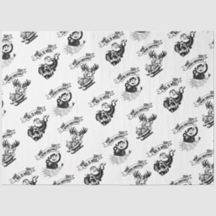 SEDA PAPEL DE TECIDOS DE CARACTERES DE NATAL RETRO