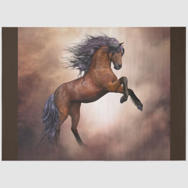 Seda papel de tecidos de cavalos de criação (Frente )