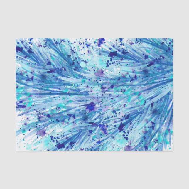 Seda Papel de tecidos de cor aquosa abstrato azul (Frente )