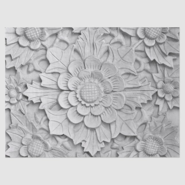 Seda papel de tecidos de escultura de flores (Frente )