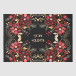 Seda Papel de tecidos de férias das flores vermelhas