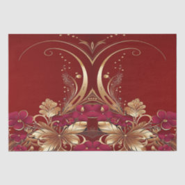 Seda Papel de tecidos de férias Dourados vermelhos