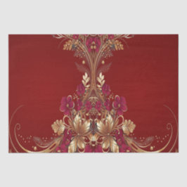 Seda Papel de tecidos de férias Dourados vermelhos