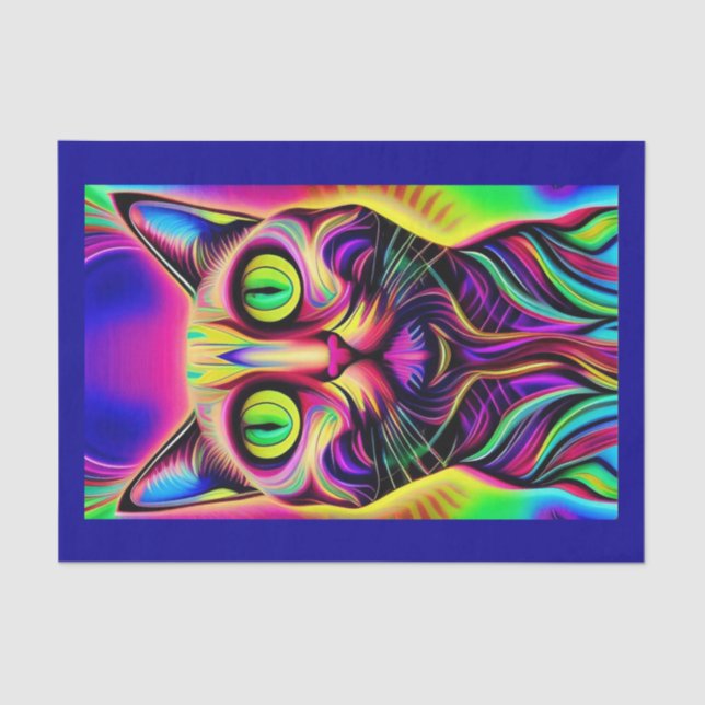 Seda papel de tecidos de gatos curioso (Frente )