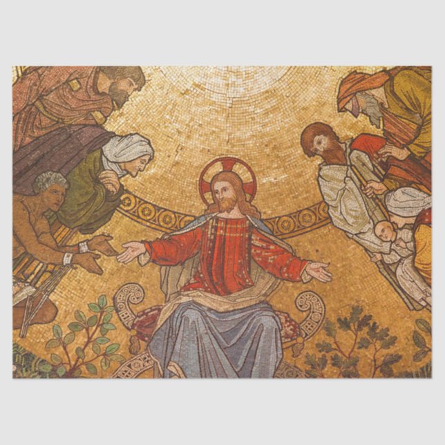 Seda papel de tecidos de jesus mosaicos (Frente )