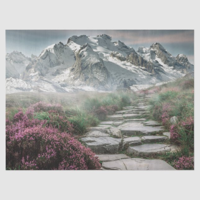 Seda papel de tecidos de montanha (Frente )