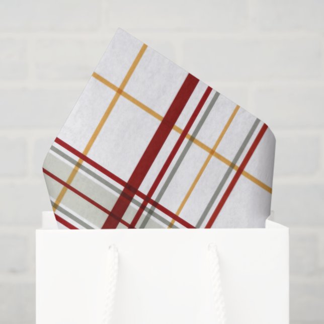 Seda Papel de tecidos de Natal na Xadrez de Natal (Sacola de presentes)