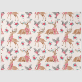 Seda Papel de tecidos de Natal para animais de madeira