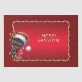 Seda Papel de tecidos de Natal preto para gatos