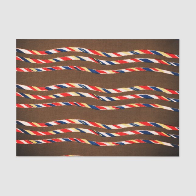 SEDA PAPEL DE TECIDOS DE PADRÃO DE PADRÃO DE WOODBLOCK  (Frente )