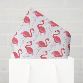 Seda papel de tecidos de padrão flamingo rosa