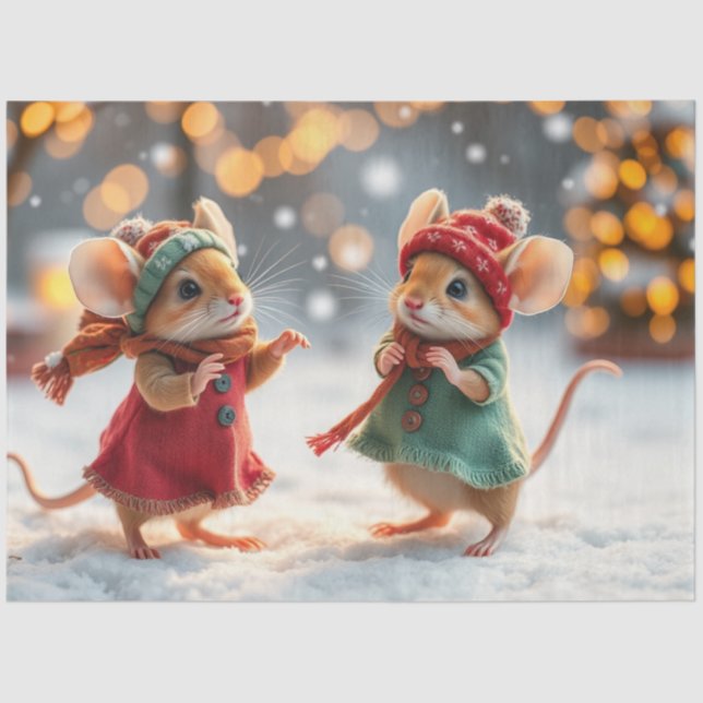 Seda Papel de tecidos de ratos de Natal bonitos (Frente )