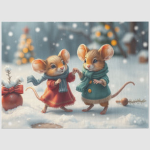 Seda Papel de tecidos de ratos de Natal bonitos