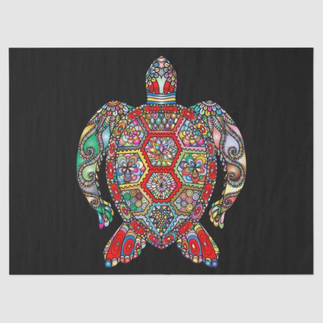 Seda papel de tecidos de tartaruga marinha (Frente )