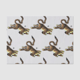 SEDA PAPEL DE TECIDOS DE TIGER JAPONÊS