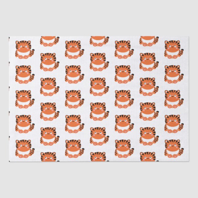 Seda Papel de tecidos de tigre, estilo kawaii, bonito (Frente )