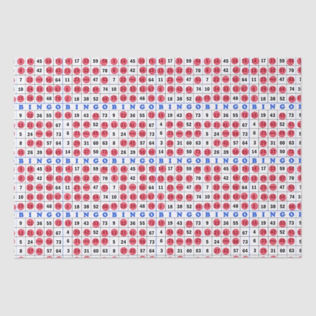 Seda Papel de tecidos do cartão de Bingo para jogos (Frente )