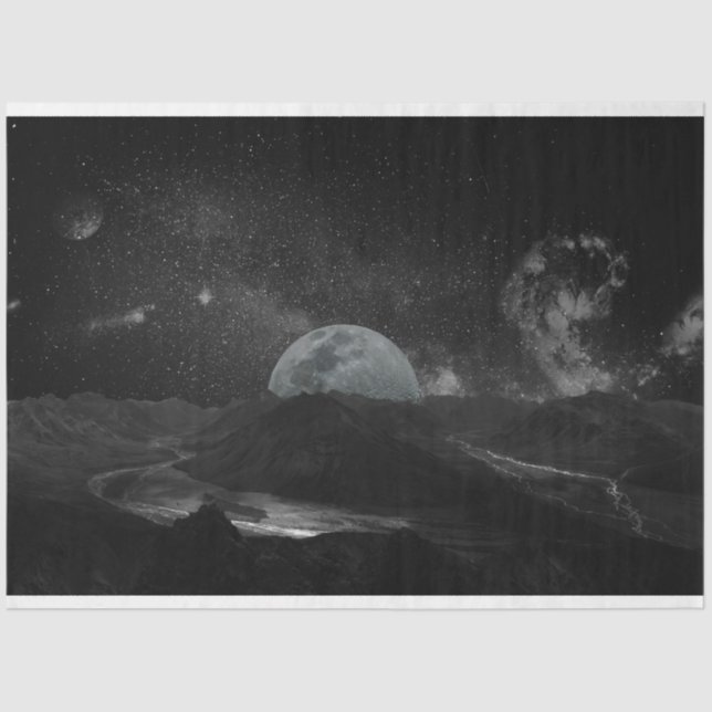 Seda papel de tecidos do universo da lua (Frente )