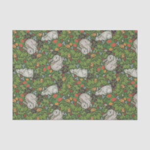 Seda Papel de Tecidos Impressão de Bunnies, Berries e