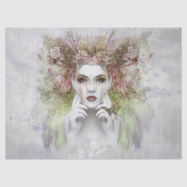 Seda papel de tecidos naturais da mãe (Frente )