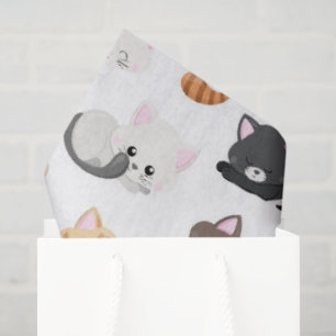 Seda Papel de tecidos para festas de gatos em grão