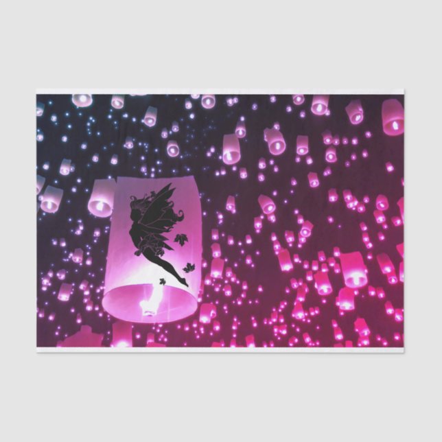 Seda Papel de tecidos para luminárias roxas (Frente )