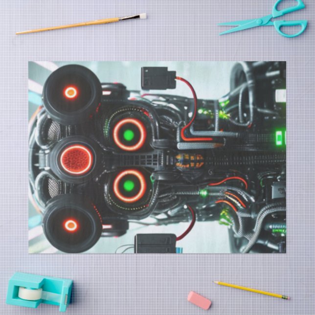 Seda Papel de tecidos Robot 5 (Arte )