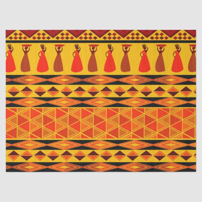 Seda Papel de tecidos tribal africano divertido (Frente )