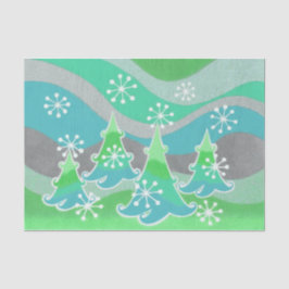 Seda Papel de tecidos verdes das árvores de inverno