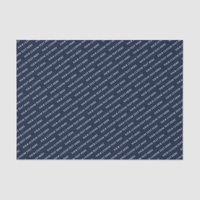 Seda Papel de Teclado de Texto Personalizado Mínimo Azu (Frente )