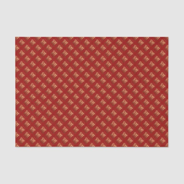 Seda Papel de Teclado Símbolo emboscado Dourado ano de  (Frente )