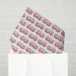 Seda Papel Decoupage Caminhão de Bombeiros, Lenço de Bo