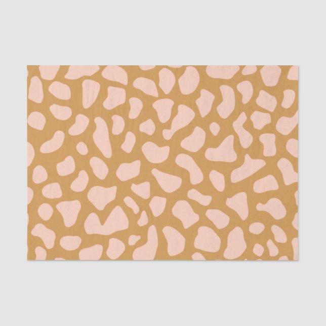 Seda Papel Decoupage com Estampa de Guepardo Rosa Bege (Frente )