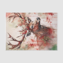 Papel Decoupage da Reindeer de Natal