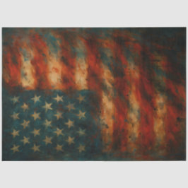 Seda Papel Decoupage de Bandeira Americana Distress | G
