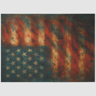 Seda Papel Decoupage de Bandeira Americana Distress | G