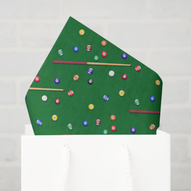 Seda Papel decoupage de bilhar, bola de bilhar taco de  (Sacola de presentes)