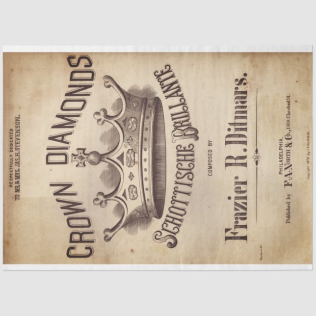 Seda Papel Decoupage de Diamantes Cortados (Frente )