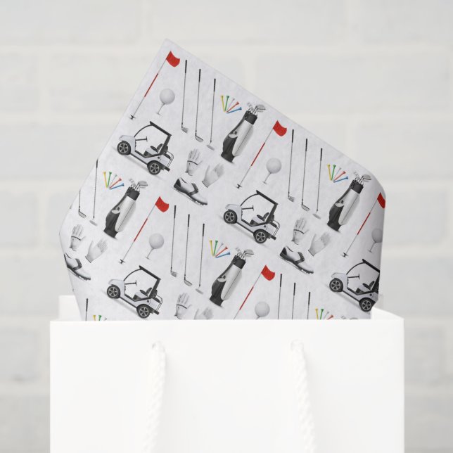 Seda Papel decoupage de golfe, Lenço de golfe (Sacola de presentes)